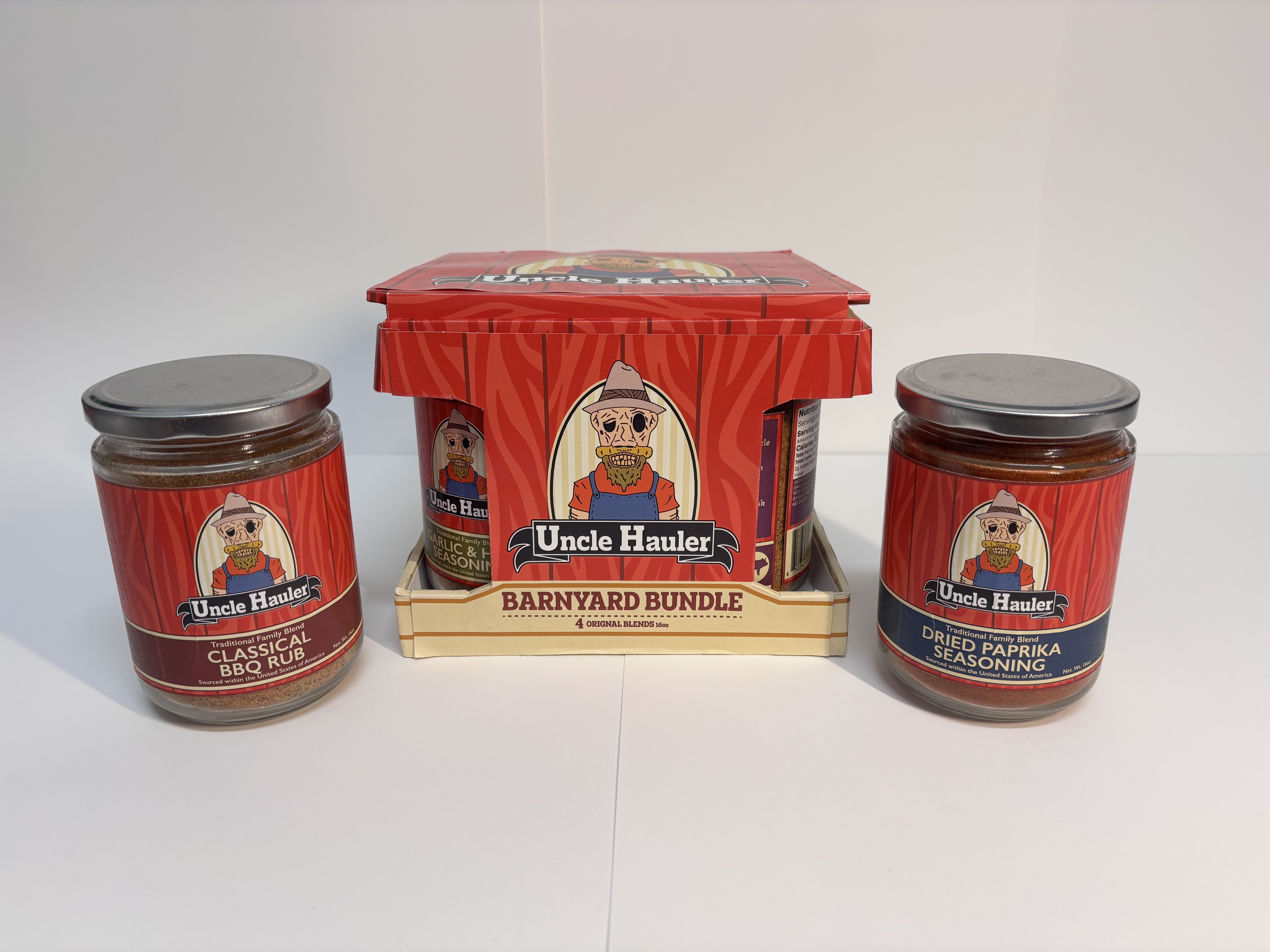 The Barnyard Bundle box containing four traditional spices blends